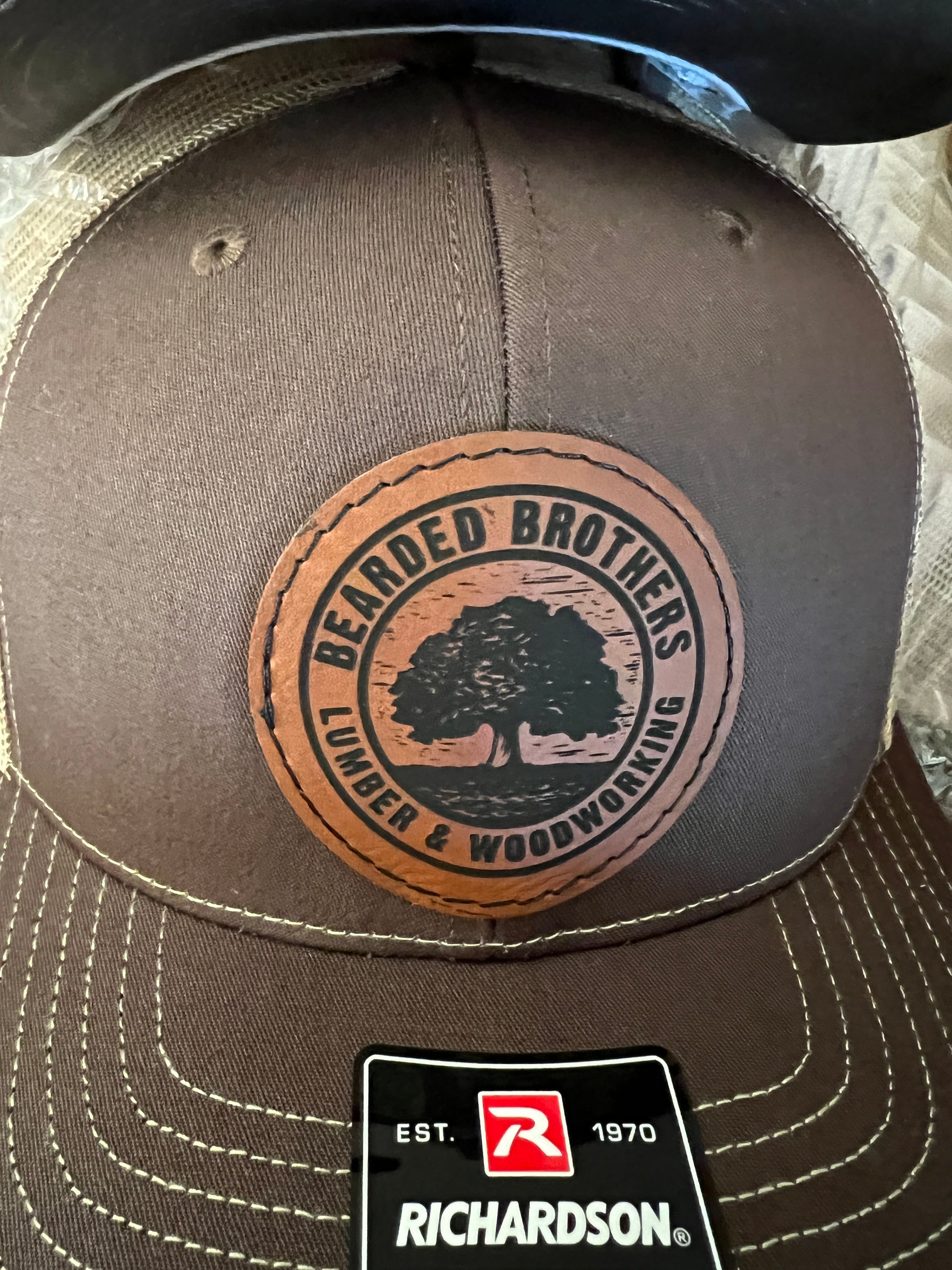 Custom engraved patch on Richardson hat