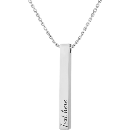 Vertical Bar Necklace Custom Engraved