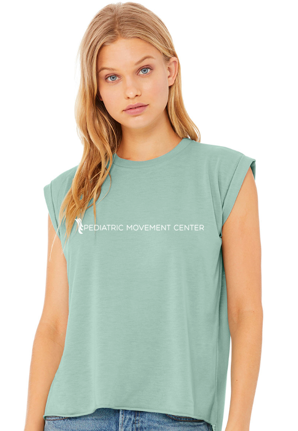 Bella + Canvas Ladies' Flowy Muscle T-Shirt with Rolled Cuff